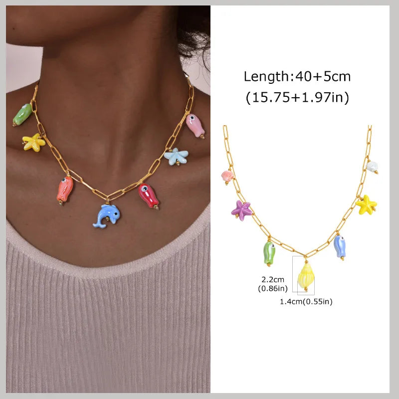 Collier Coquillage Perlé