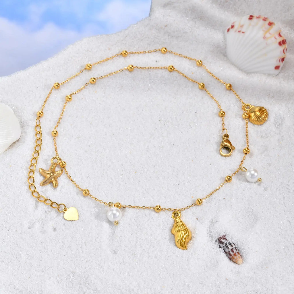 Collier Coquillage Perlé