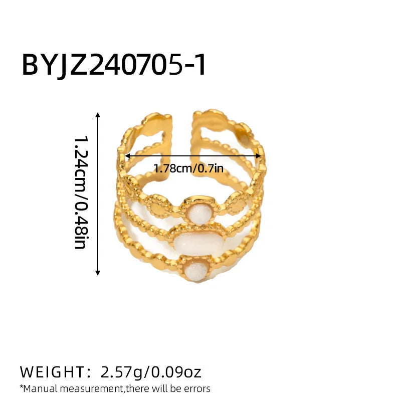 Bague Luna Jaune d'or en Acier Inoxydable