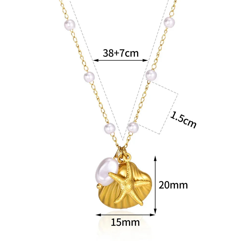 Collier Coquillage Perlé