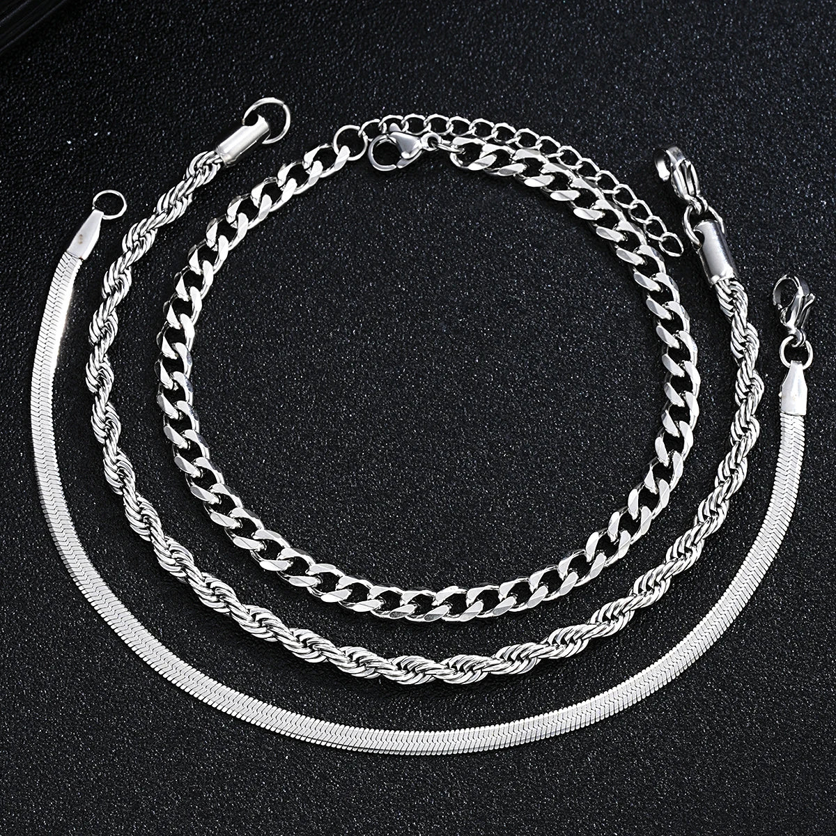 Chaine grise argent acier inoxydable