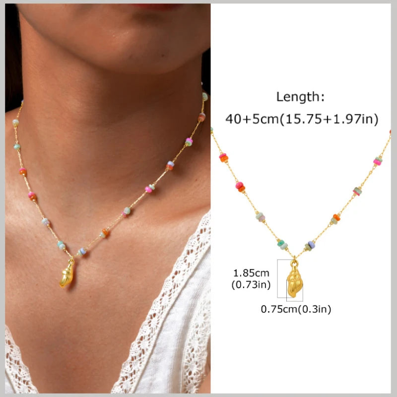 Collier Coquillage Perlé