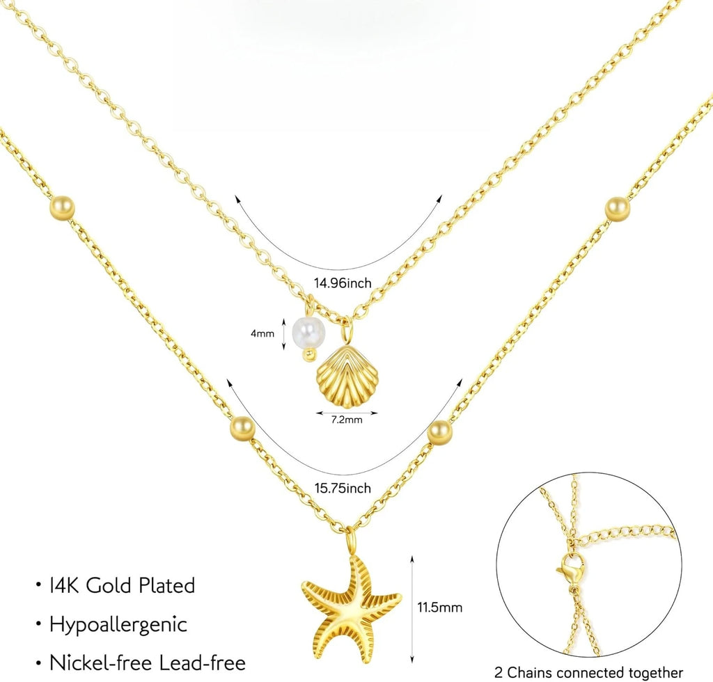Collier Coquillage Perlé