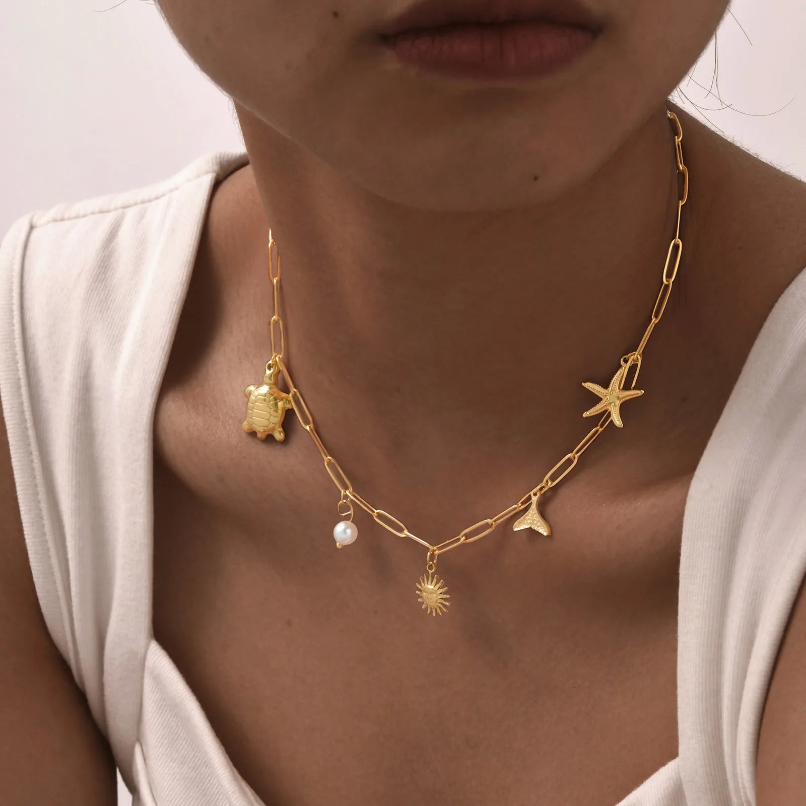Collier Coquillage Perlé