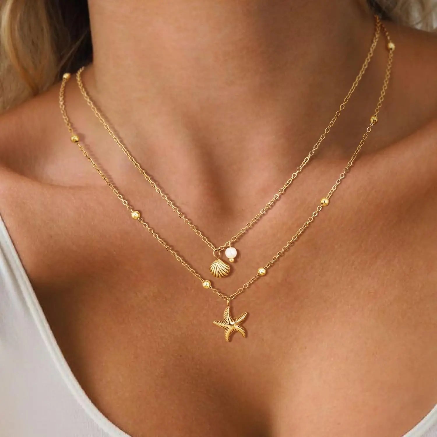 Collier Coquillage Perlé