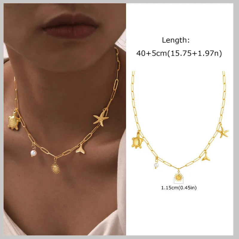 Collier Coquillage Perlé