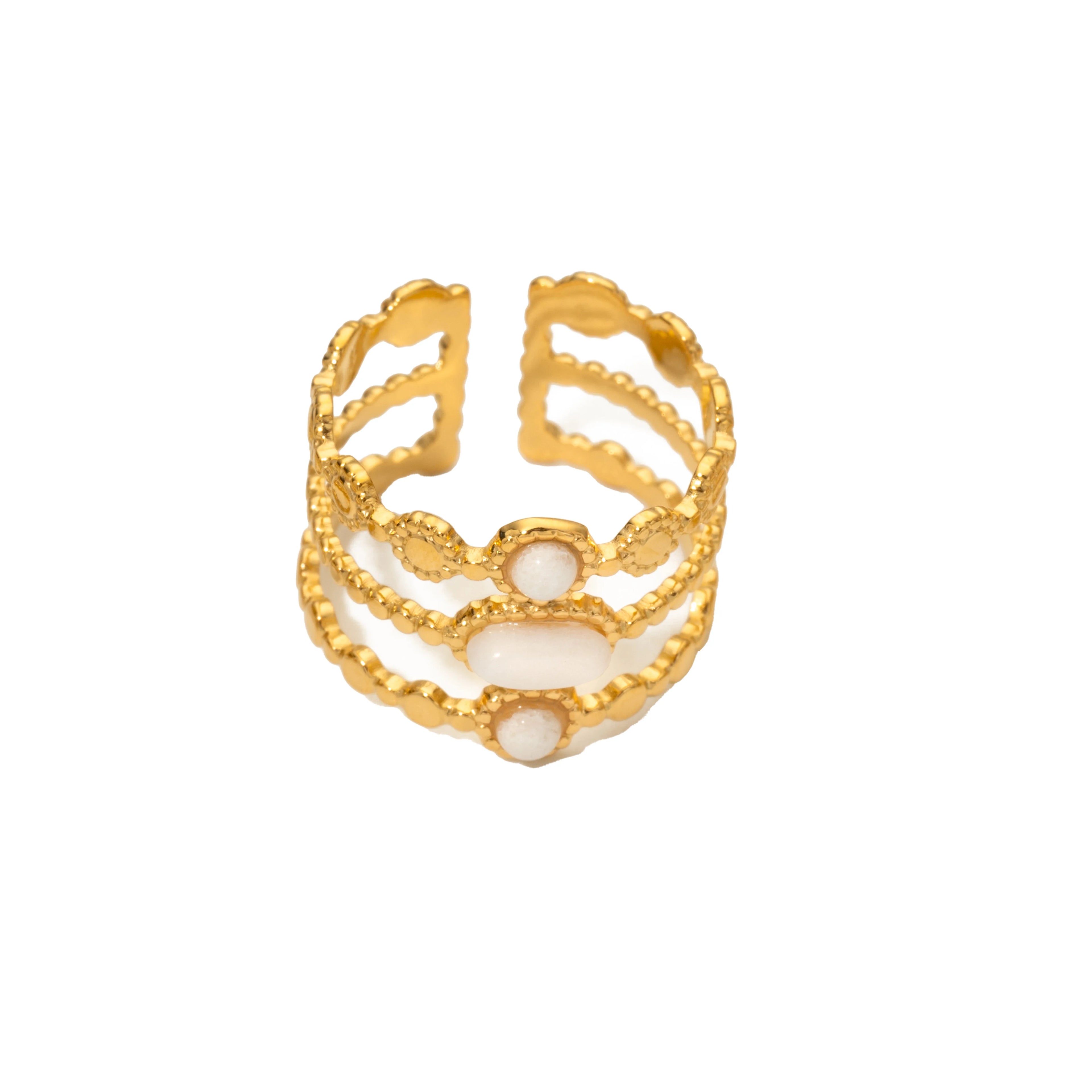 Bague Luna Jaune d'or en Acier Inoxydable