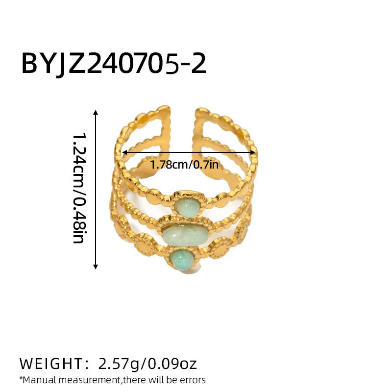 Bague Luna Jaune d'or en Acier Inoxydable