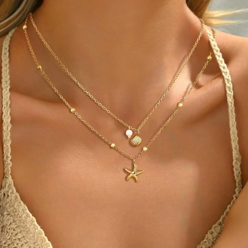 Collier Coquillage Perlé