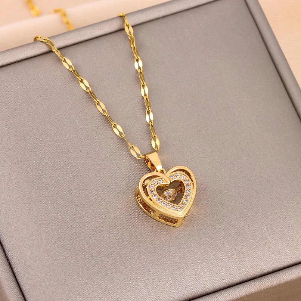 Collier coeur, papillon