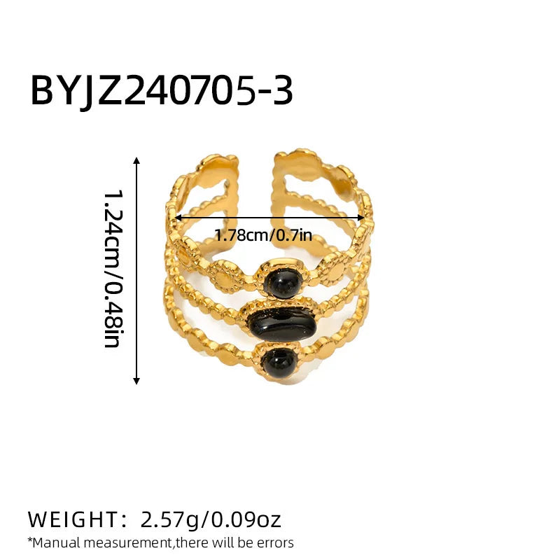 Bague Luna Jaune d'or en Acier Inoxydable