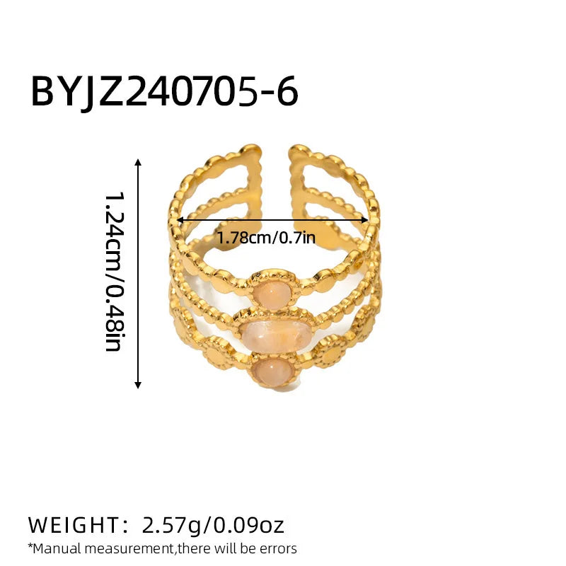 Bague Luna Jaune d'or en Acier Inoxydable