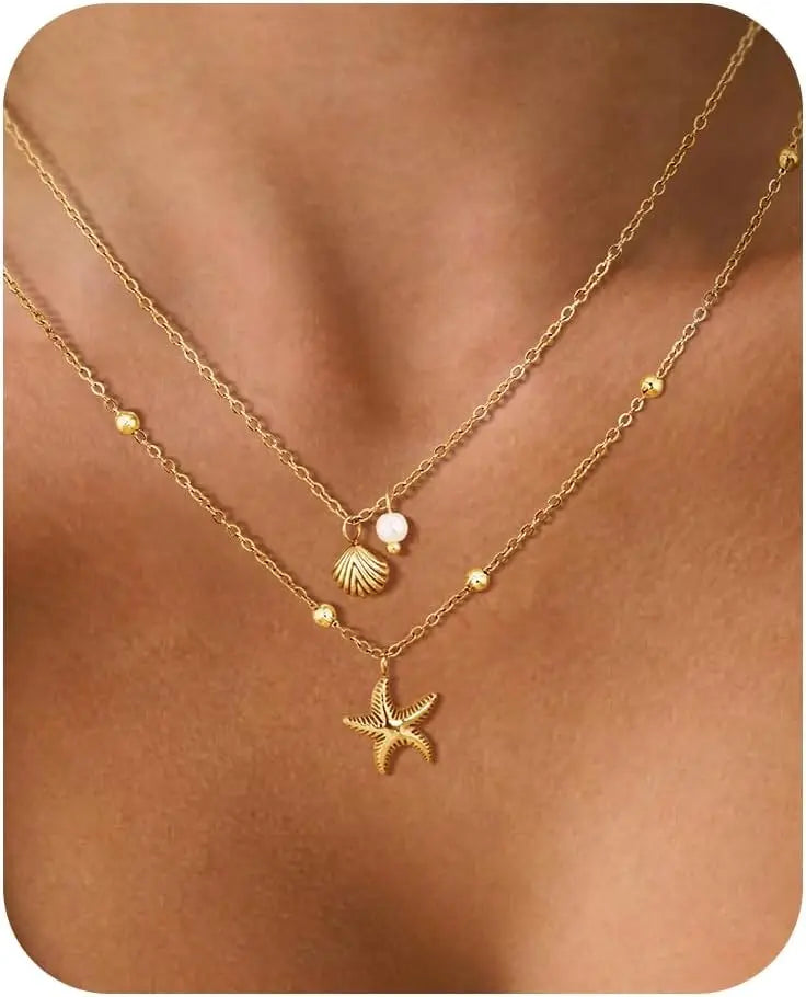 Collier Coquillage Perlé