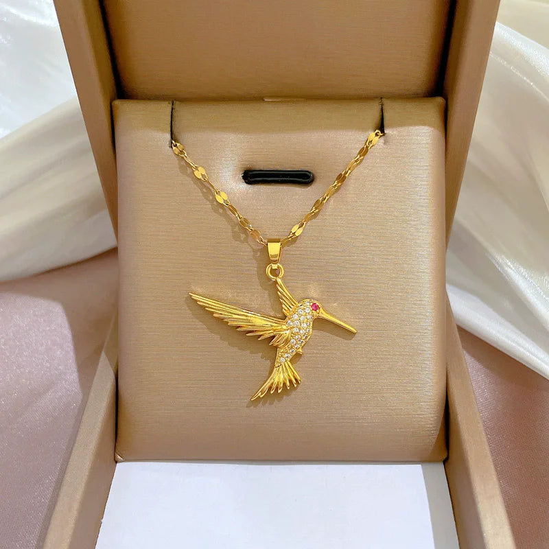 Chaine Papillon jaune doré