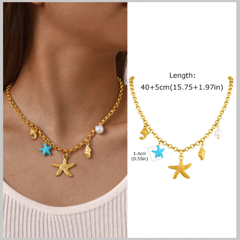 Collier Coquillage Perlé